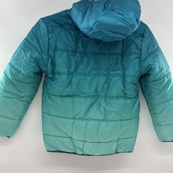 Eddie Bauer YOUTH Girls REVERSIBLE Jacket Coat Marine Ombre Puffer Medium NWT - Picture 6 of 8